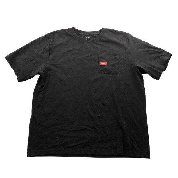 Milwaukee Mens T-Shirt Size 2X Short Sleeve Crew Neck Black Casual Pocket Tee - Picture 1 of 10